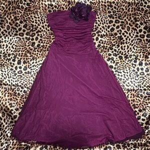Vintage B. Smart Purple Party Dress with Flower Detail